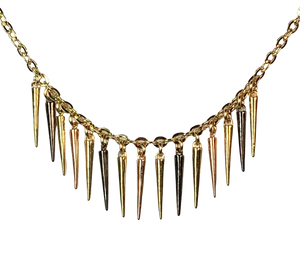 colorful mini spikes necklace