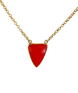 red coral triangle necklace