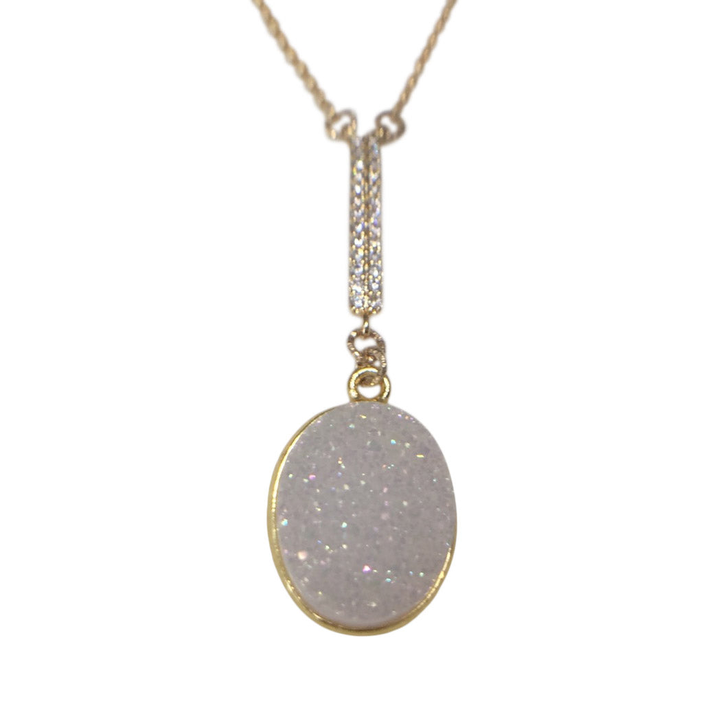 winter white druzy necklace