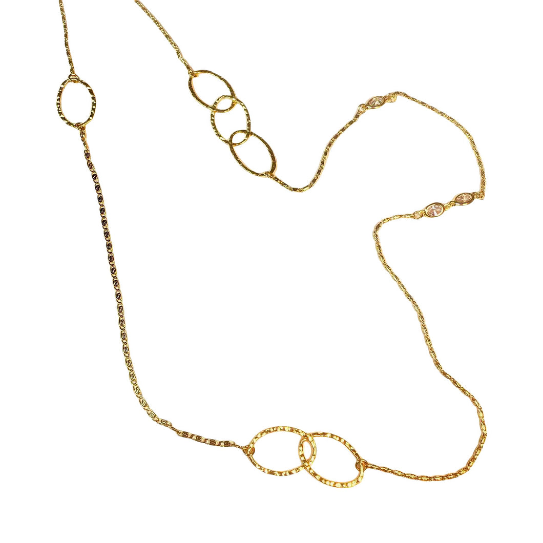 asymmetrical long chain necklace