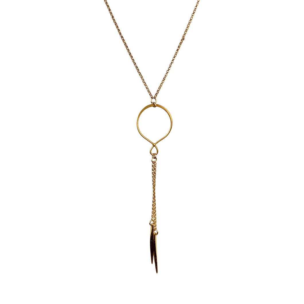 spikes and circles lavalier necklace