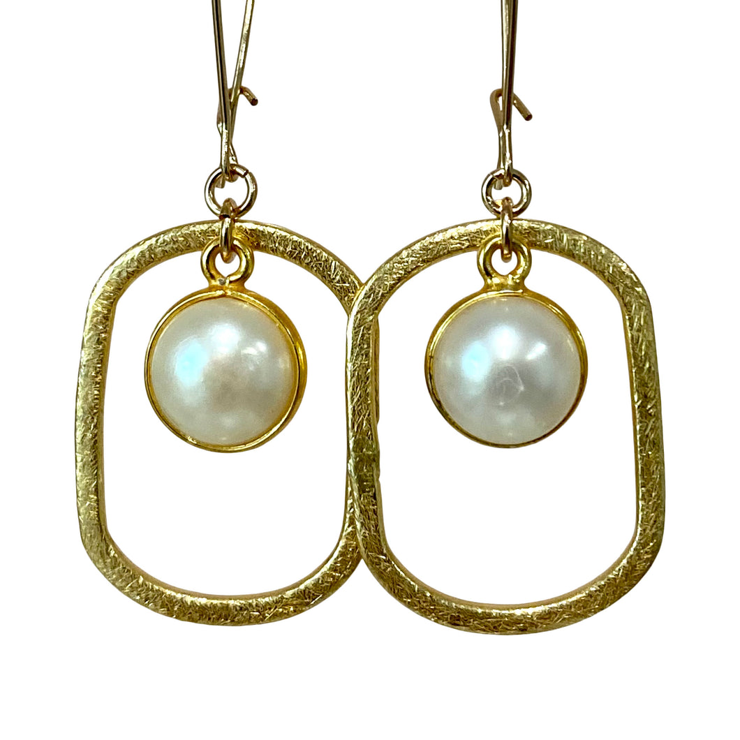 around the pearl gold earrings