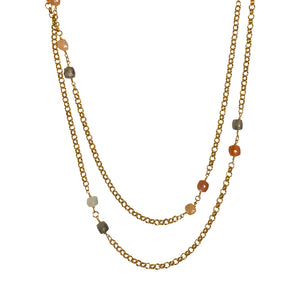 NEW! Colorful moonstone long necklace