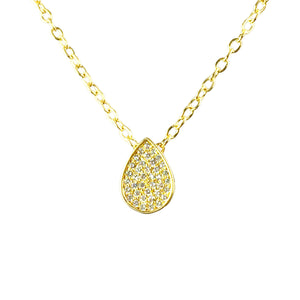 sparkly gold teardrop necklace