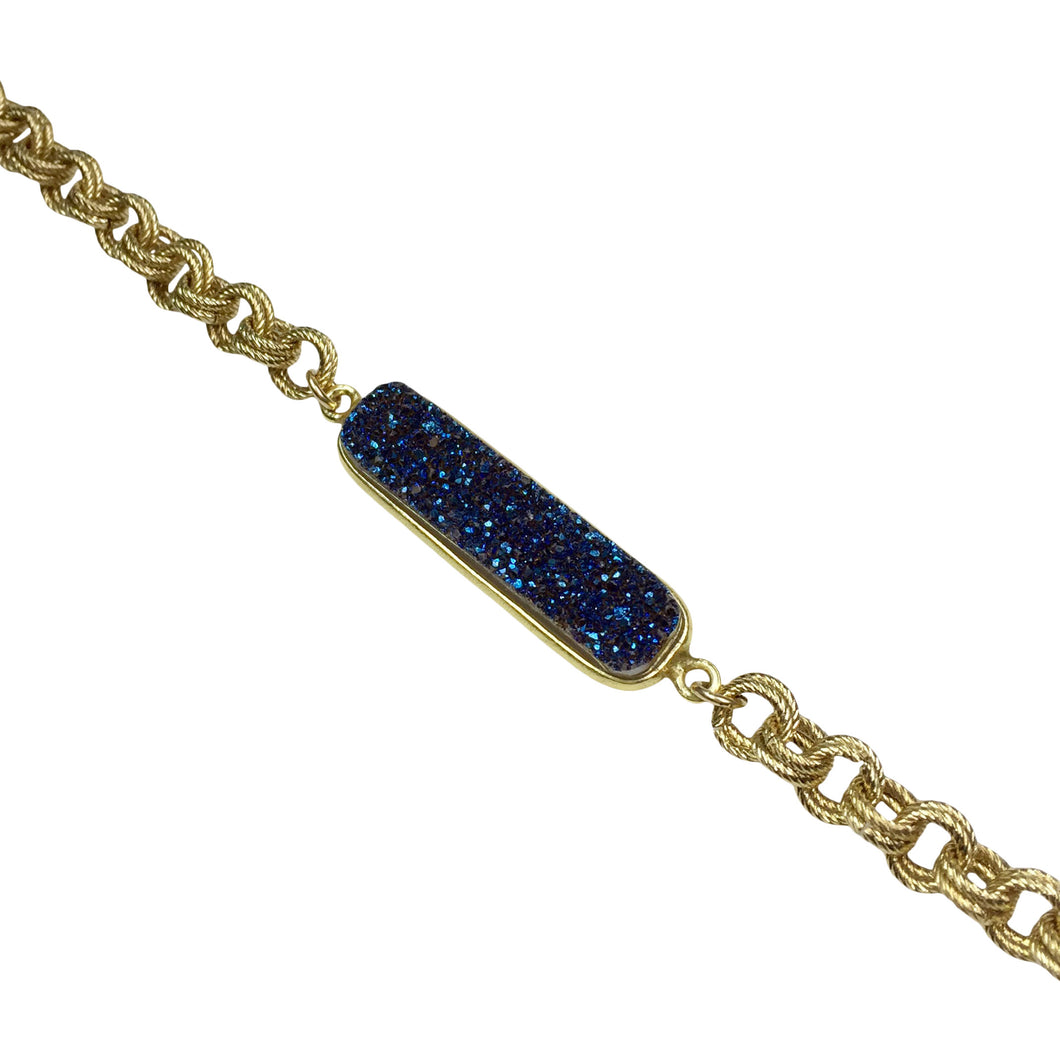 blue druzy bracelet