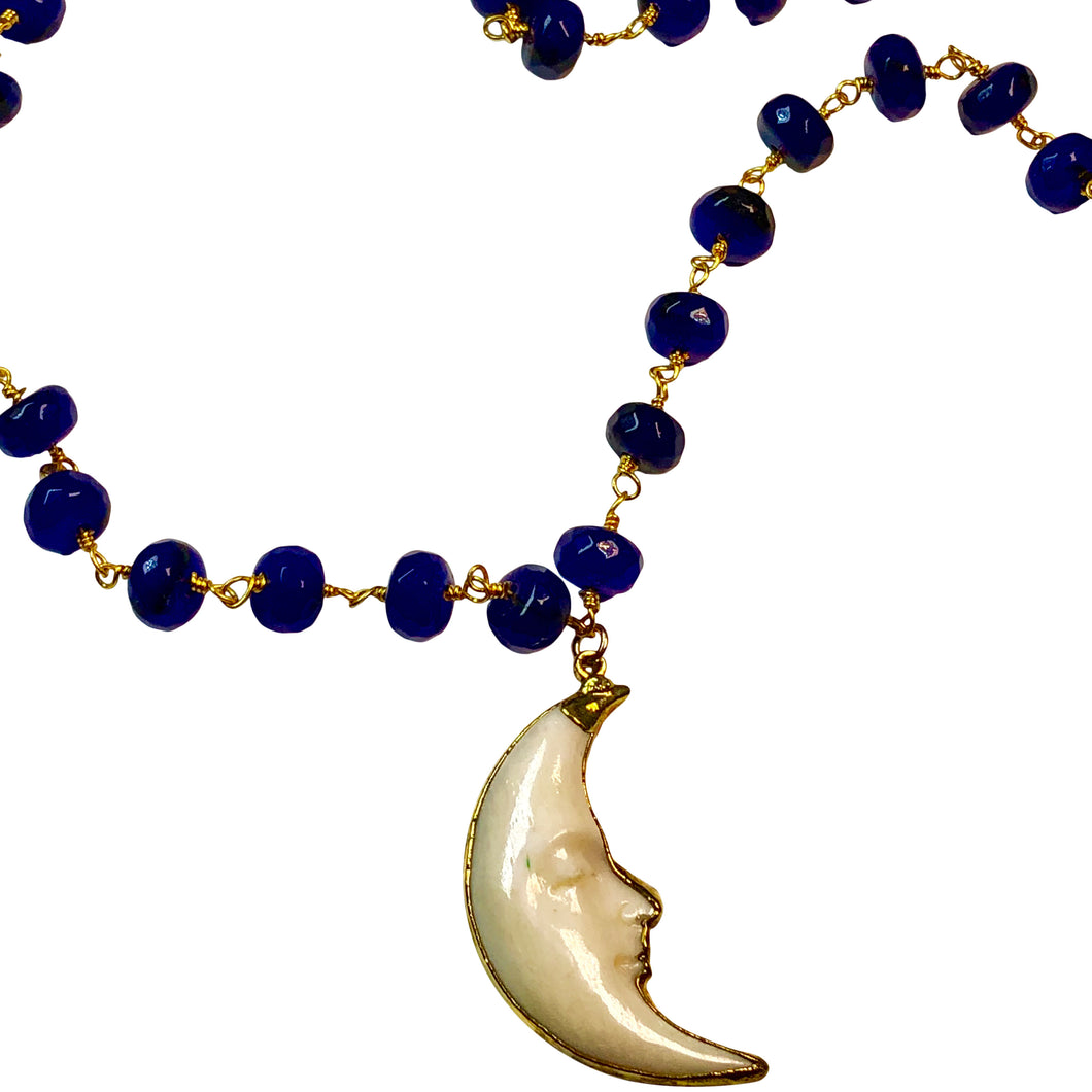 large crescent moon necklace