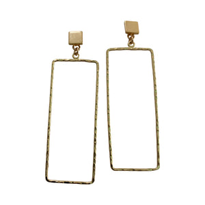 gold rectangle earring